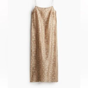 H&M Tan Snake Print Maxi Dress